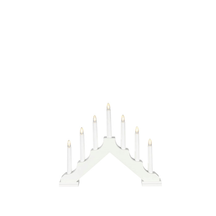 Adventsljusstake 7-armad Vit